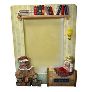 Vintage Teddy Bear Doll Resin Picture Photo Frame 5X7" Nursery Baby Child Room